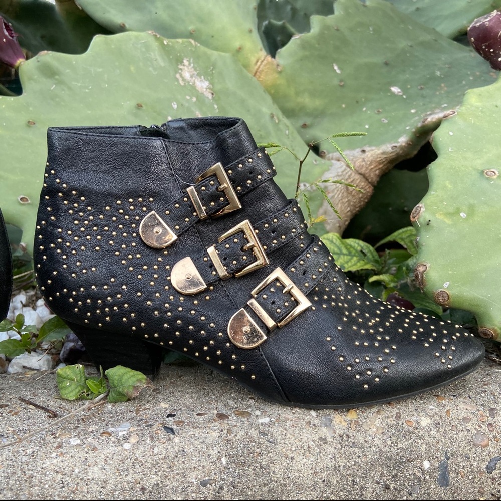 Jeffrey Campbell Starburst Leather Black boots 7.5